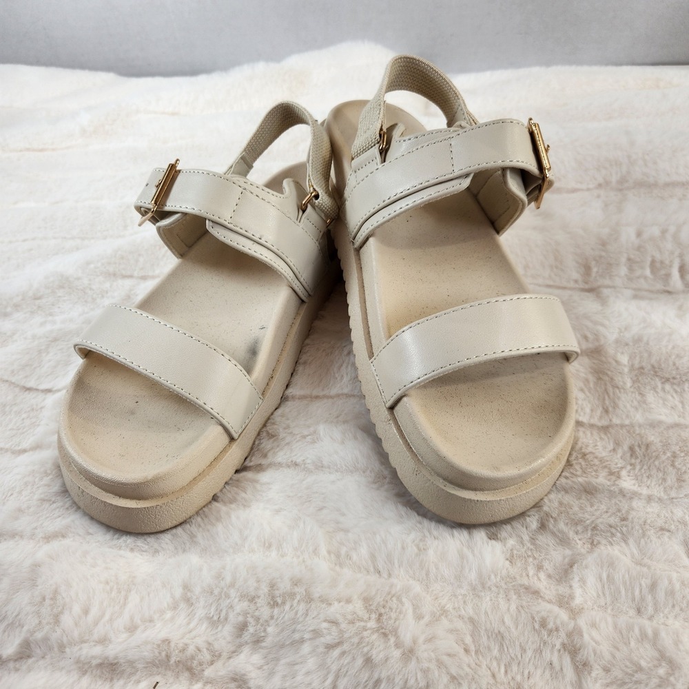 Steve Madden JWINIE-I Bone Platform Sandals Girls Size‎ 4M Buckle Strappy